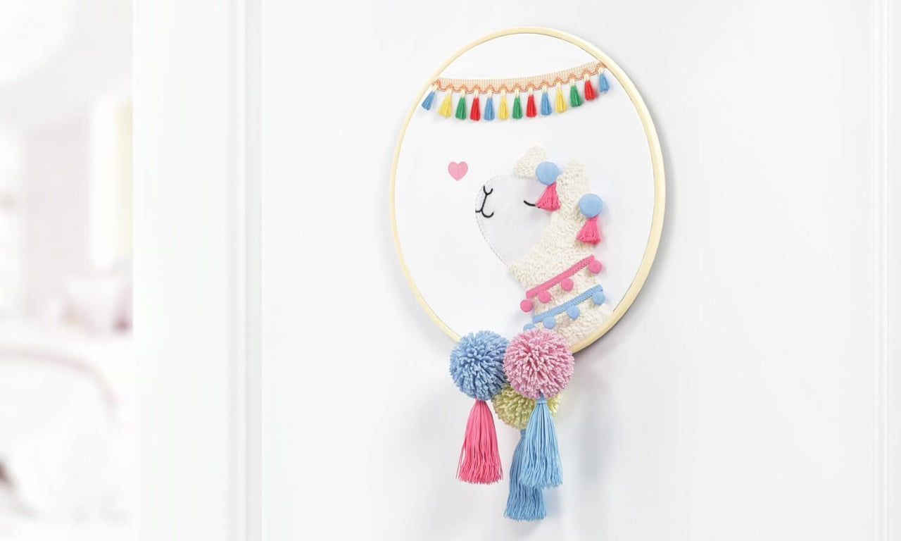 Quadro Bastidor Amiguinhas Lhamas — vista alternativa