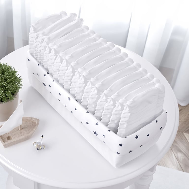 Cesto Organizador Estrelinhas Azul Marinho 40cm