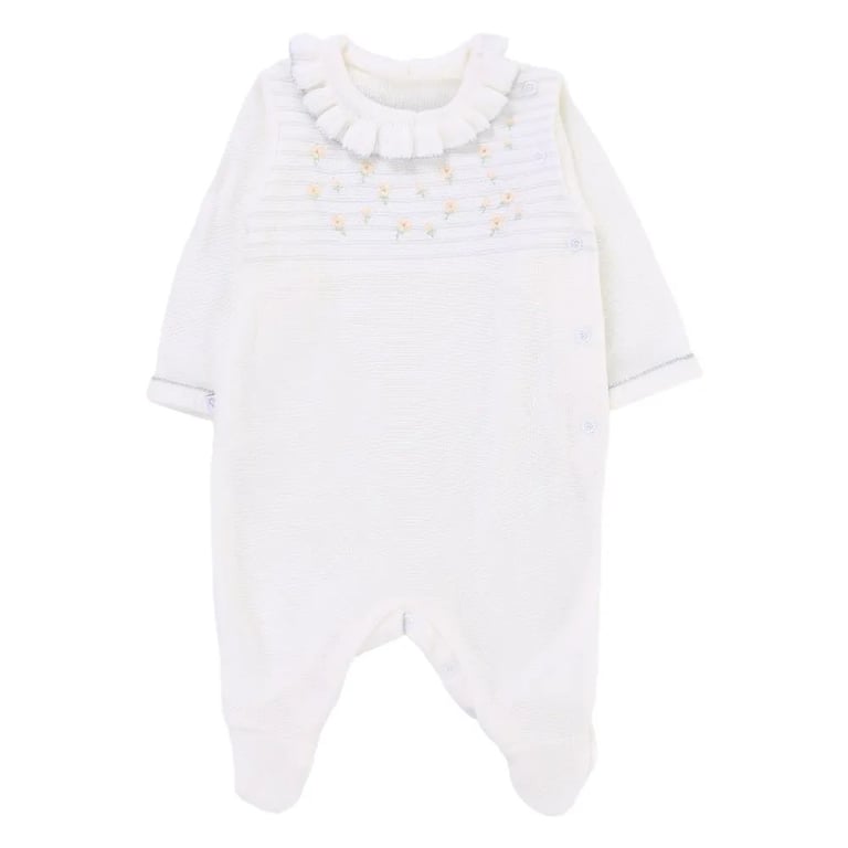 Saída Maternidade Fofinho Bordado com Tiara Off White