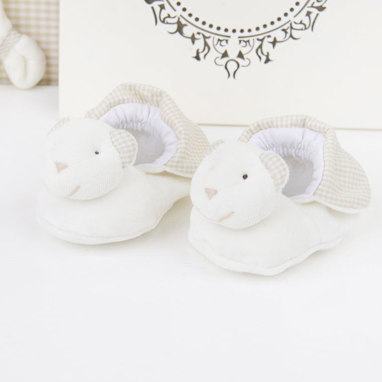 Conjunto Naninha De Bebê e Pantufa Xadrez Palha — vista alternativa