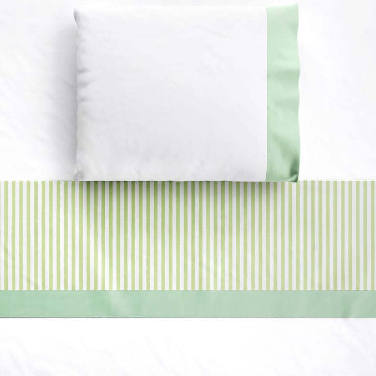 Jogo de Lençol Berço Listrado Verde 3 peças