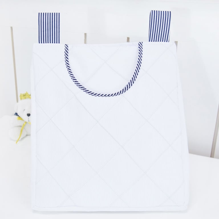 Porta Fraldas Varão Nervura Azul Marinho Listrado — vista alternativa