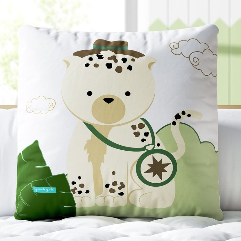 Almofada Quadrada Aventura Safári Guepardo 30cm