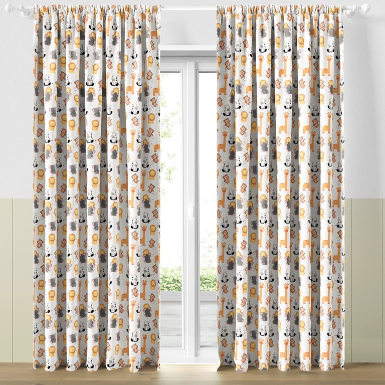 Cortina Infantil e Bebê Safári Aquarela — vista alternativa