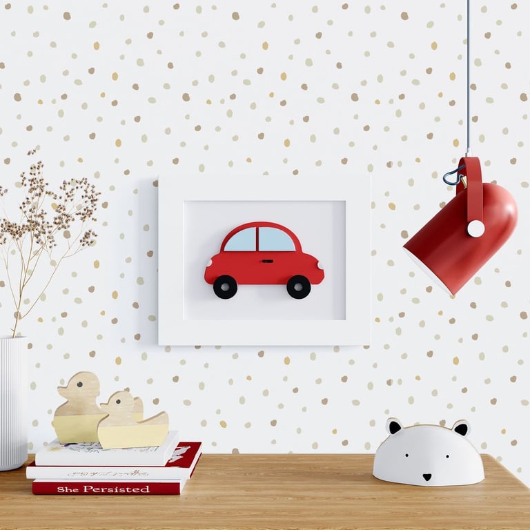 Quadro Carrinho Vermelho 25cm