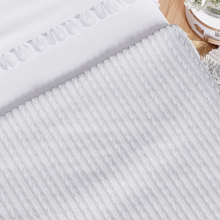 Manta Tricot Trança Cama Maternidade Rosa 2,55M