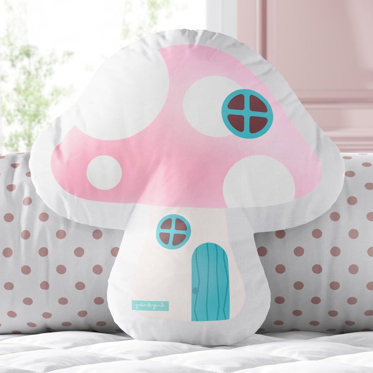 Almofada Casinha de Fada Cogumelo 33cm