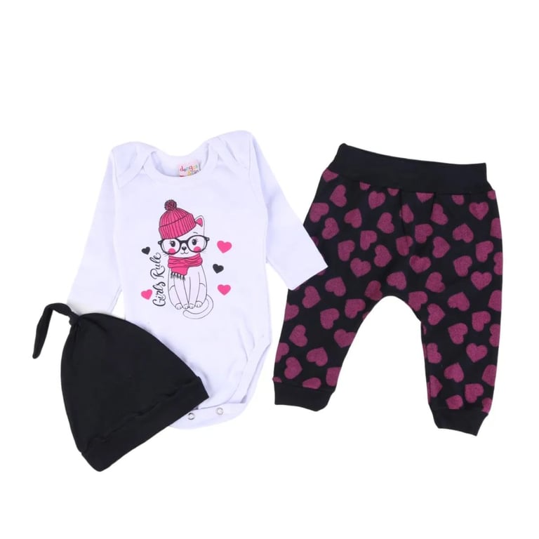 Conjunto Bebê Dengos e Cia Gatinha