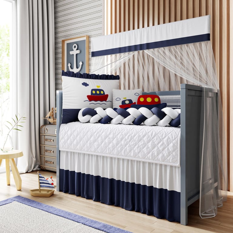 Kit Berço Trança Marinheiro Azul Marinho — vista alternativa