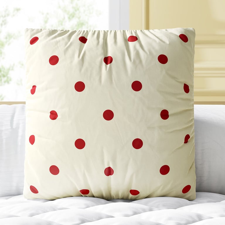 Almofada Quadrada Poá Vermelho 30cm