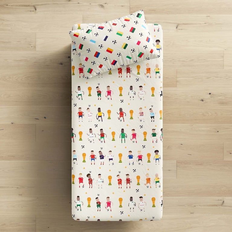Jogo de Lençol Infantil Solteiro Torneio das Seleções do Mundo — vista alternativa