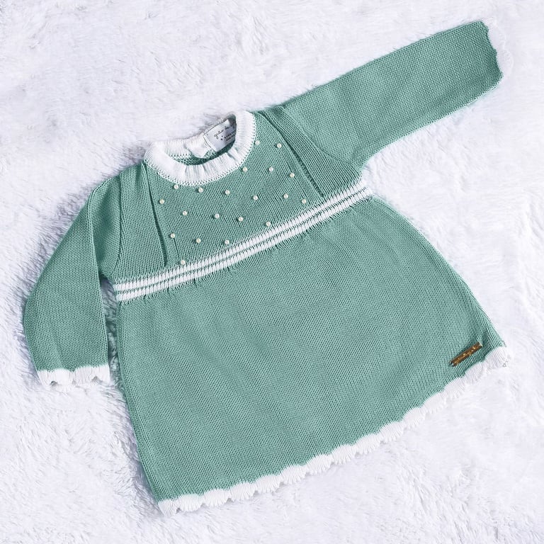 Vestido Tricot com Pérolas Verde — vista alternativa