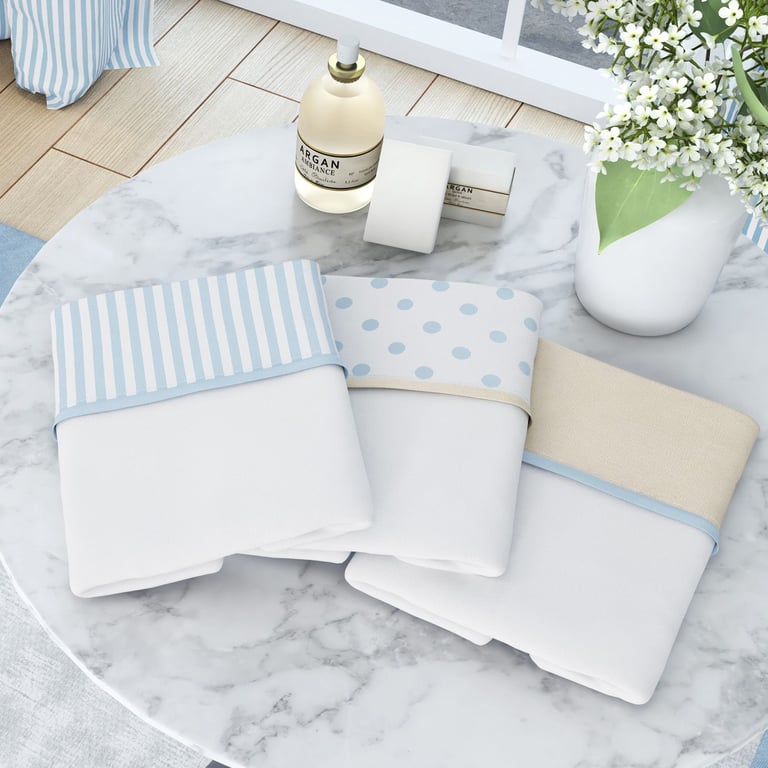 Jogo de Fronhas Branco com Barra Amarelo