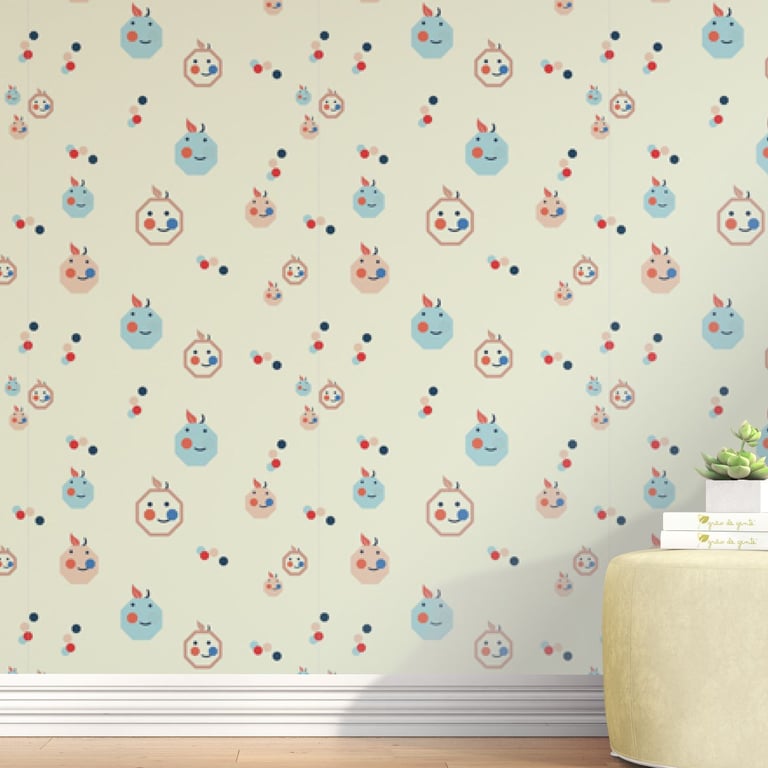 Papel de Parede Frutinhas Geométricas 3M