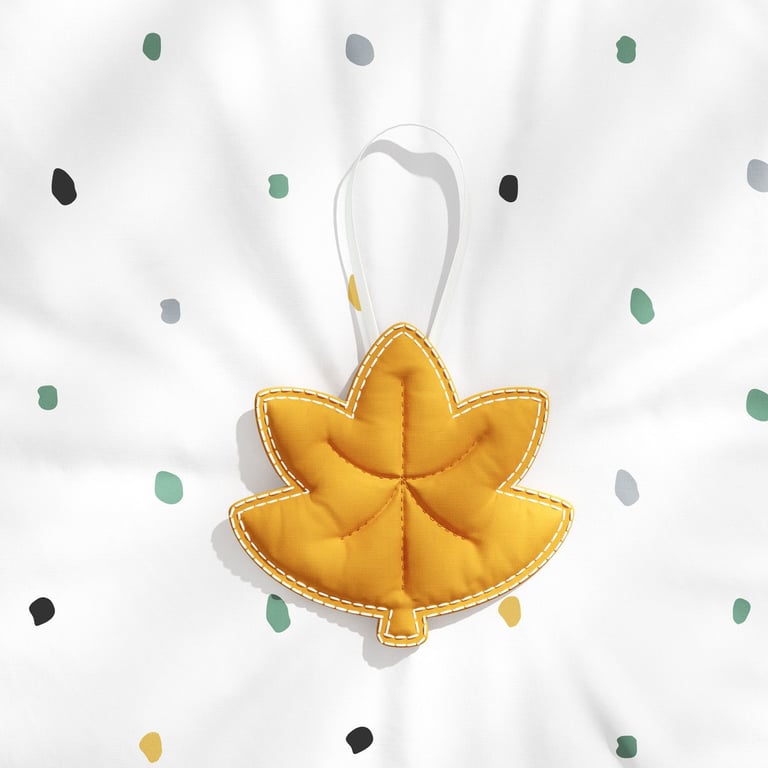 Lembrancinha Maternidade Mon Petit Folha de Outono Amarelo Mostarda