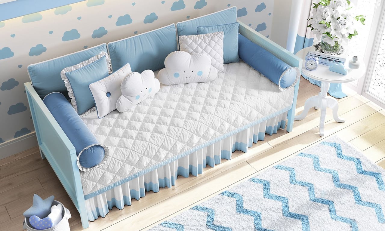 Kit Cama Babá Amiguinhos Nuvem Azul — vista alternativa