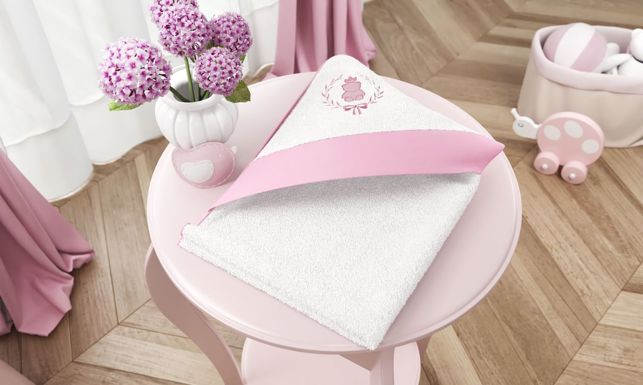 Toalha com Capuz Ursinho Clássico Marinho