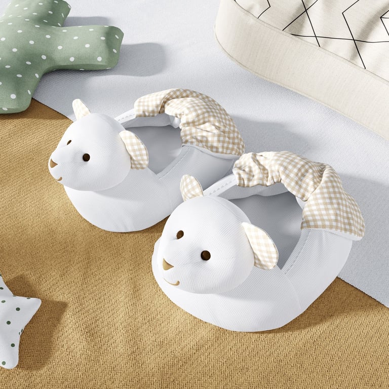 Pantufa de Bebê Ursinho Branco