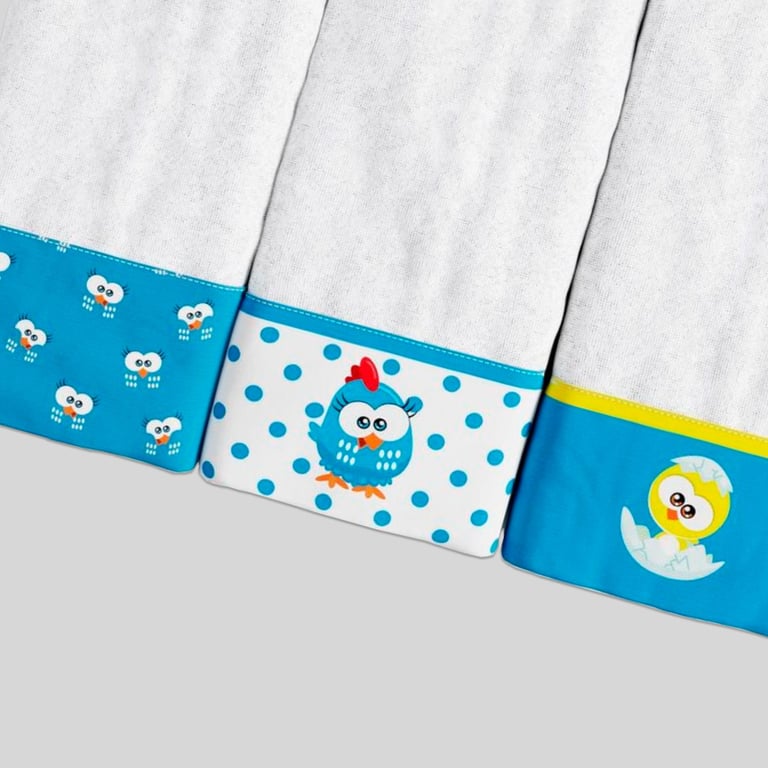 Jogo de Fraldas de Boca Galinha Pintadinha Mini 3 Peças