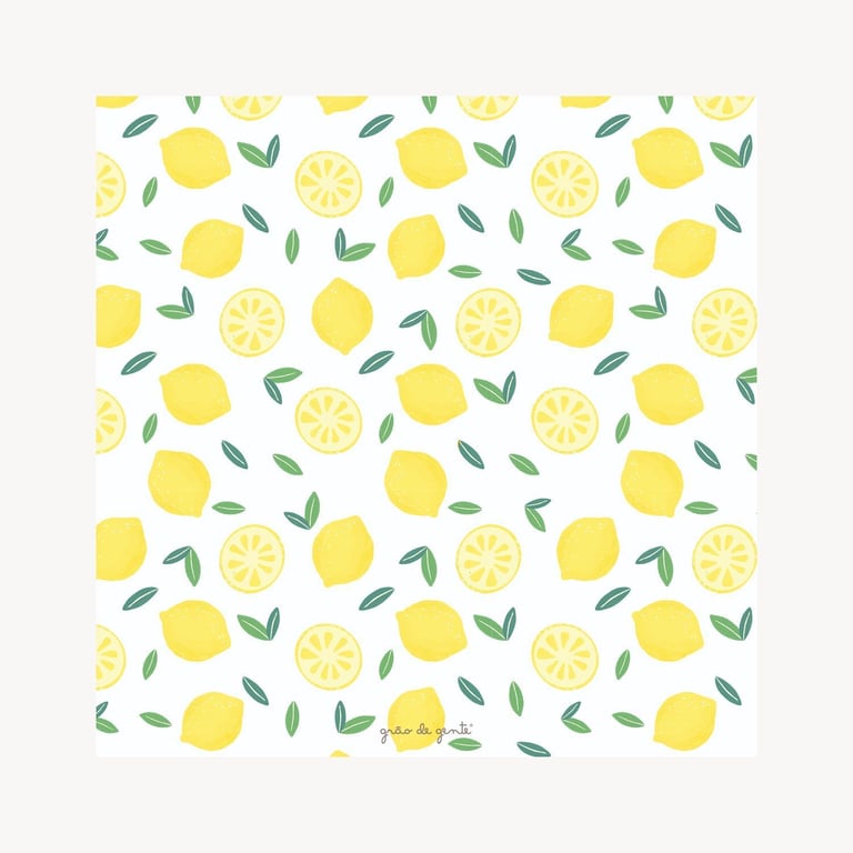 Pôster Adesivo Limões Fundo Branco