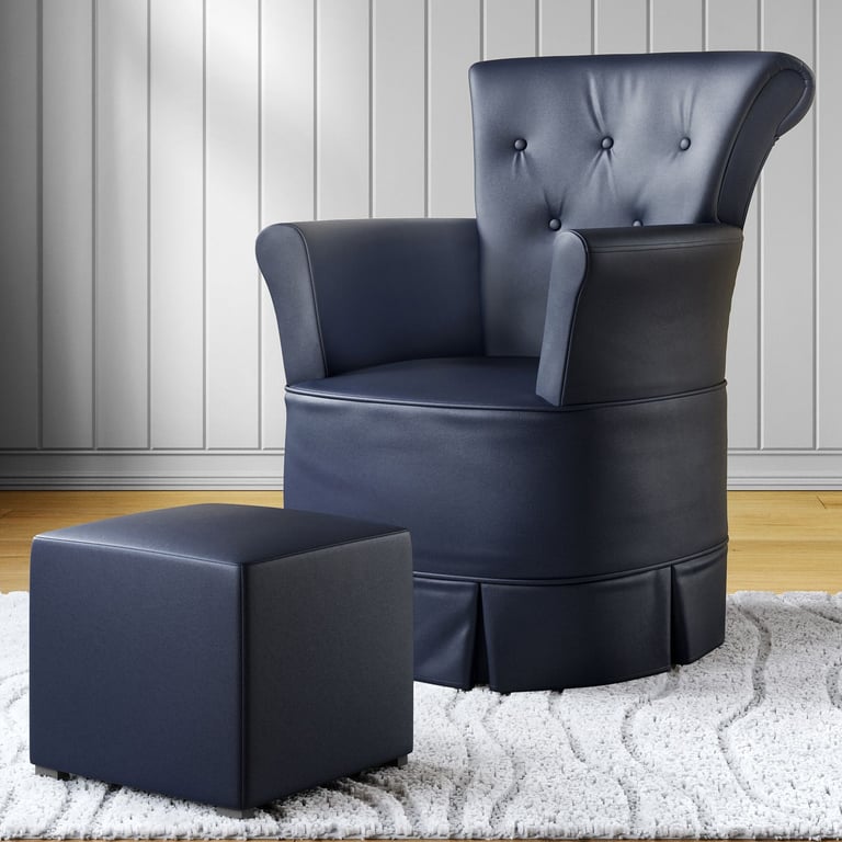 Poltrona Amamentação Bárbara Balanço Creme + Puff