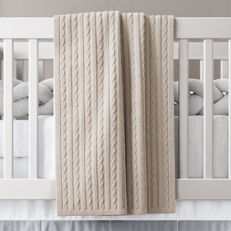 Manta Tricot Trança Areia 1M