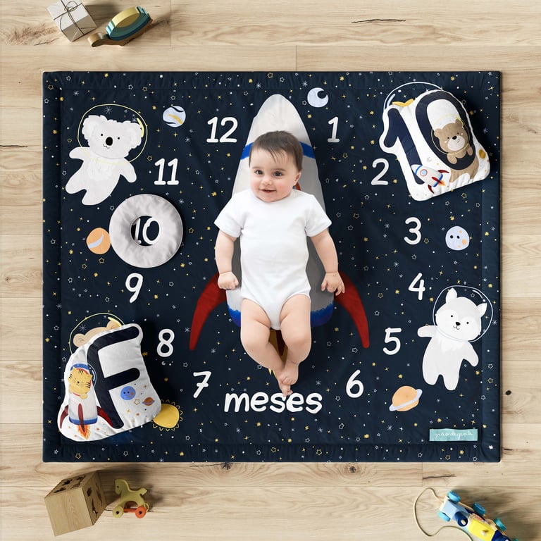 Tapete Mesversário Foguete Amiguinhos Astronauta — vista alternativa