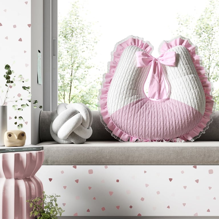 Almofada Amamentação Renda Tricot Luxo Rosa — vista alternativa