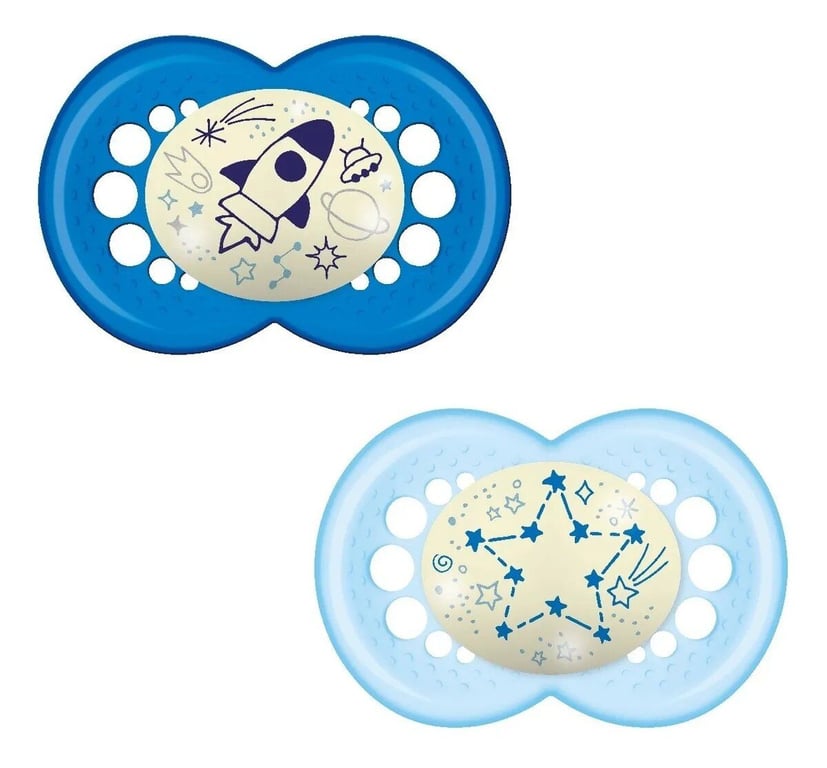 Chupeta Original Night (6M+) Dupla Azul