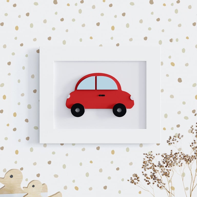 Quadro Carrinho Vermelho 25cm — vista alternativa
