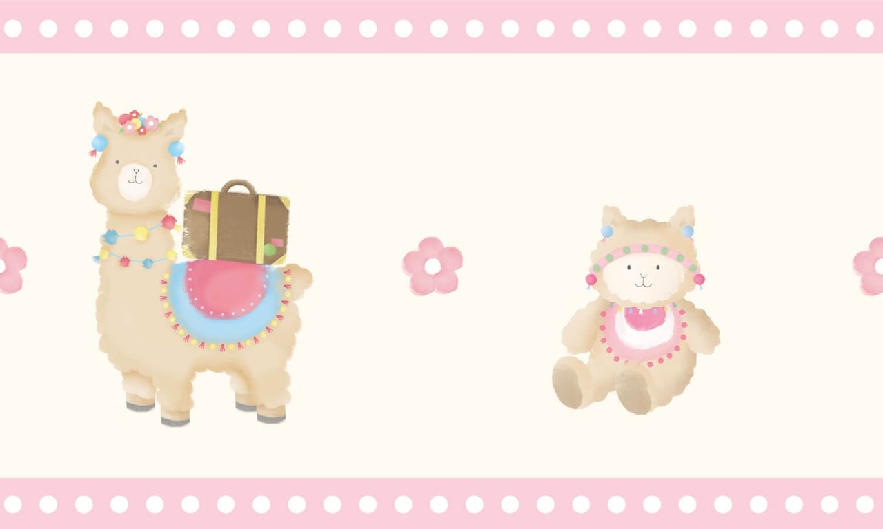 Faixa Adesiva de Parede Amiguinhas Lhamas — vista alternativa