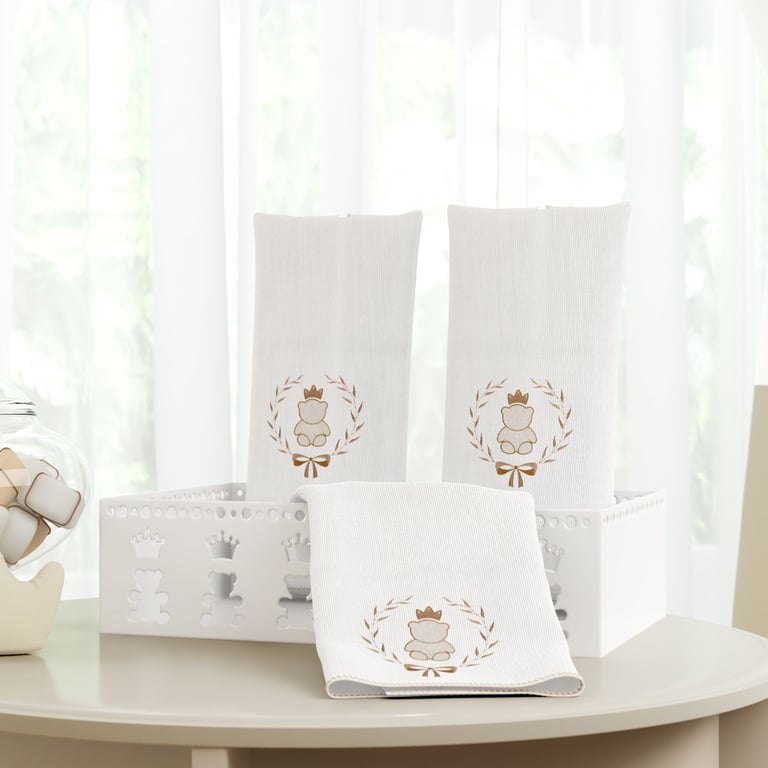 Jogo de Fraldas Ombro Ursinho Clássico Marinho com 3