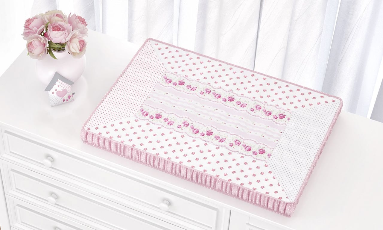 Trocador de Fraldas Patchwork Rosa — vista alternativa