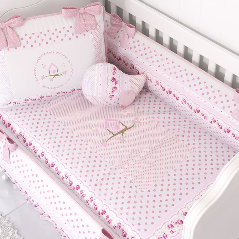 Capa para Edredom de Berço Patchwork Rosa