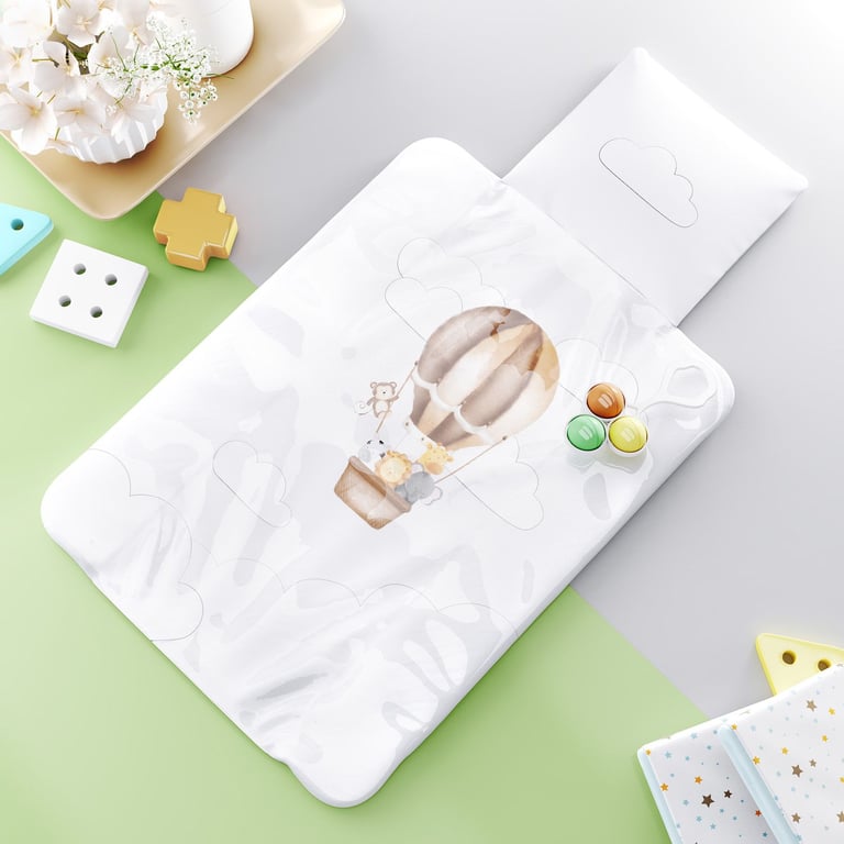 Trocador de Fraldas Portátil Balão Safári Aquarela 73x40cm — vista alternativa