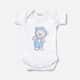 Body Manga Curta Ursinho Bebê Azul Tam P - imagem 1