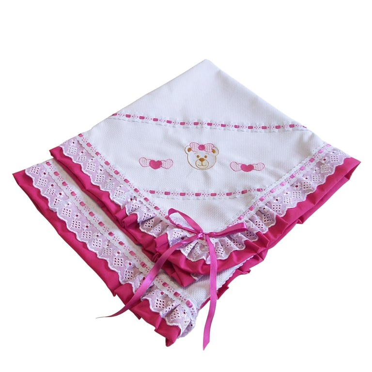 Manta Piquet Ursinha Fofa Pink 75cm