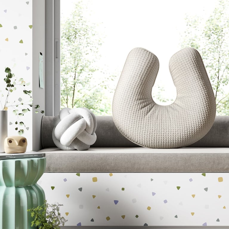 Almofada Amamentação Tricot Colmeia Branco — vista alternativa