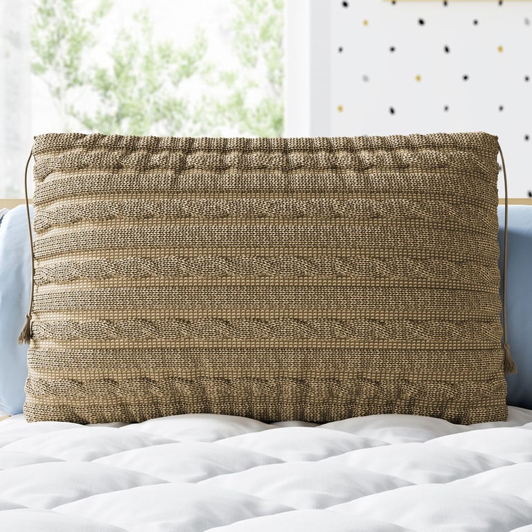 Almofada Retangular Tricot Marrom 45cm