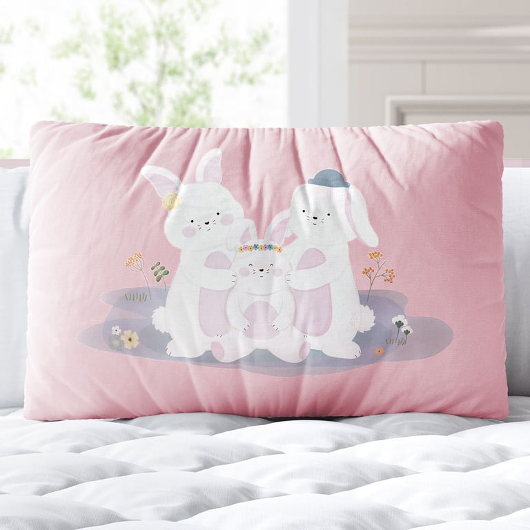 Almofada Retangular Coelhinha Lalá e Família 35cm