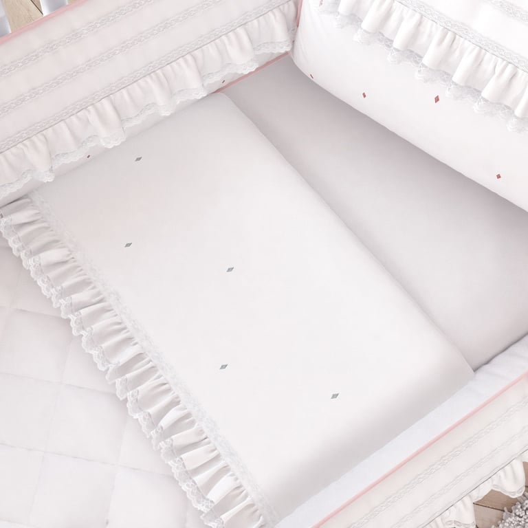 Jogo de Lençol Berço Rendinha e Babado