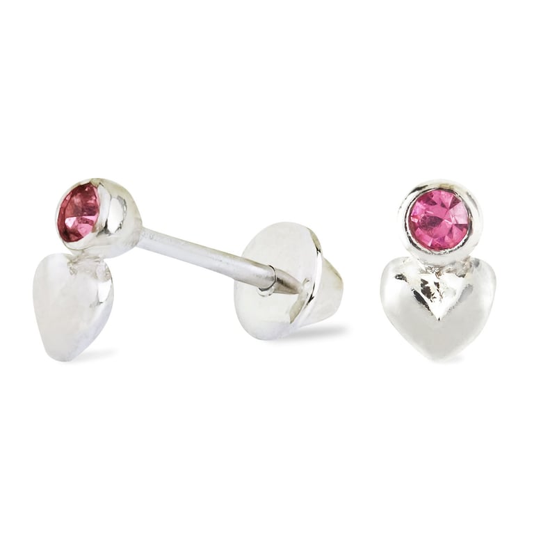 Meu Primeiro Brinquinho Coração com Ponto de Luz Marsala