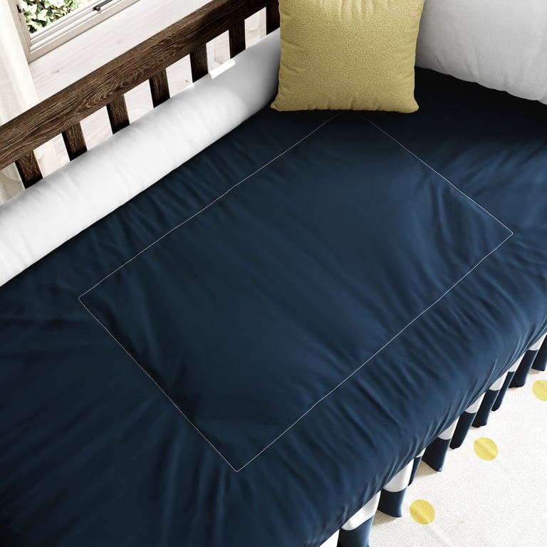 Edredom de Berço Liso Azul Marinho
