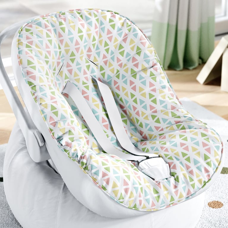 Capa de Carrinho com Protetor de Cinto Geométrico Multicor