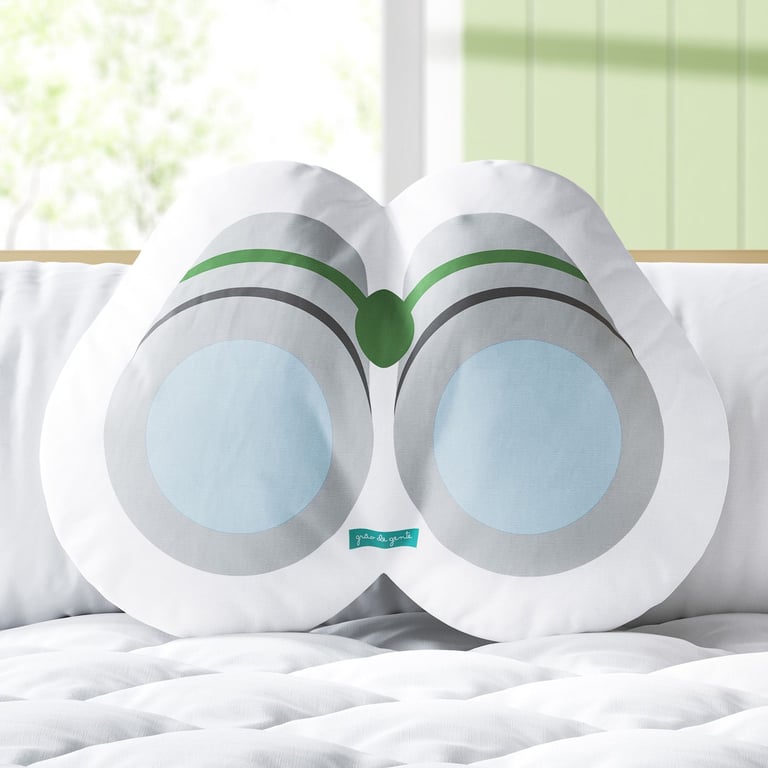 Almofada Binóculo Cinza 33cm