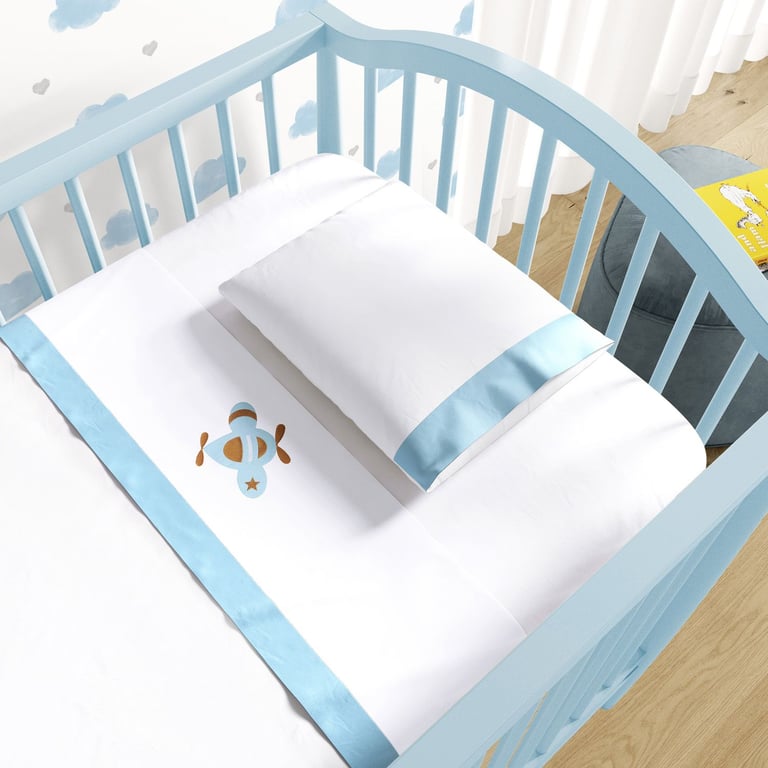 Jogo de Lençol Berço Bordado Urso Aviador 3 peças — vista alternativa