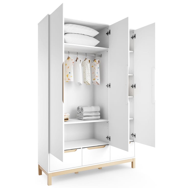 Guarda Roupa Infantil Branco 3 Portas Cozy — vista alternativa
