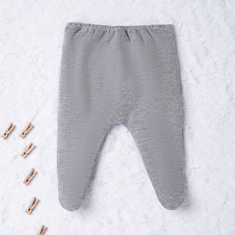 Calça Bebê Malha Tricotada Azul Marinho