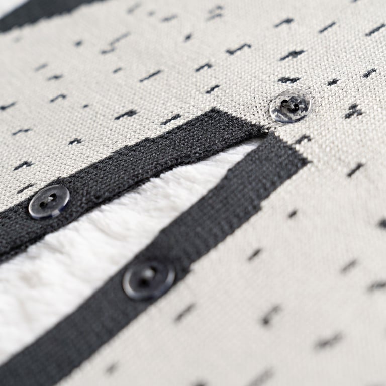 Macacão Tricot Jacquard Urso Nórdico Preto — vista alternativa