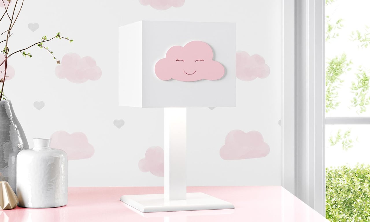 Abajur MDF Nuvem Rosa